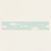 "baby balloon ride" - Baby Shower Belly Bands in Seafoam by peetie design - Front