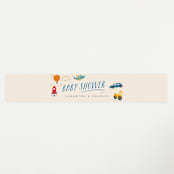 "Adventure Begins" - Baby Shower Belly Bands in Blue Jay by Creo Study - Front