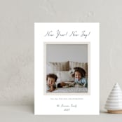 "Simple Things" - Holiday Birth Announcement Cards in Denim by Ani Somi - Front