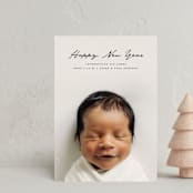 "a la carte" - Holiday Birth Announcement Cards in Ink by Susan Zinader - Front