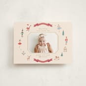 "Festive Dreams" - Holiday Birth Announcement Cards in Halo by Teju Reval - Front