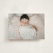"blessed welcome" - Holiday Birth Announcement Cards in Snow by Susan Asbill - Front