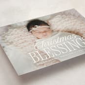 "blessed welcome" - Holiday Birth Announcement Cards in Snow by Susan Asbill - Detail