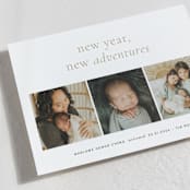 "Awaits" - Holiday Birth Announcement Cards in Ink by Blustery August - Detail