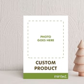 "FOIL Portrait Custom" - Holiday Birth Announcement Cards in Charcoal by Minted Custom - Front