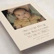 "the best thing" - Holiday Birth Announcement Cards in Teal by Ellen Schlegelmilch - Detail