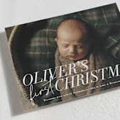 "1st Christmas" - Holiday Birth Announcement Cards in Snow by Jessie Steury - Detail