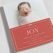 "Petite Bow" - Holiday Birth Announcement Cards in Ruby by Olivia Raufman - Detail