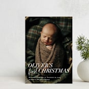 "1st Christmas" - Holiday Birth Announcement Cards in Snow by Jessie Steury - Front