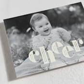 "More Cheer" - Holiday Birth Announcement Cards in Eggnog by Ellis - Detail
