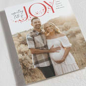 "Expecting More Joy" - Holiday Birth Announcement Cards in Cranberry by Alethea and Ruth - Detail