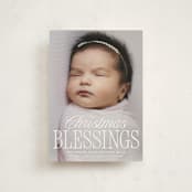 "blessed welcome" - Holiday Birth Announcement Cards in Snow by Susan Asbill - Front