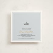 "Our Little Prince" - Baptism and Christening Invitations in Argonaut by Katie Beth Owens - Front