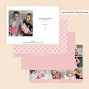 "Delicate Cross" - Baptism and Christening Invitations in Bubblegum by Susan Asbill - Back of Card Options