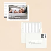 "Simply Modern Cross" - Baptism and Christening Invitations in Slate by Drango Design - Assembled