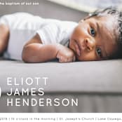 "Simply Modern Cross" - Baptism and Christening Invitations in Slate by Drango Design - Detail