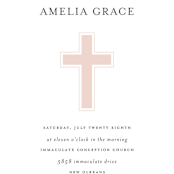 "Elegant Cross" - Baptism and Christening Invitations in Rose by Chasity Smith - Detail