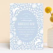 "Woodland Meadow" - Baptism and Christening Invitations in Periwinkle by Angela Thompson - Front