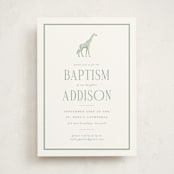 "Safari" - Baptism and Christening Invitations in Palm by Jenna Holcomb - Front