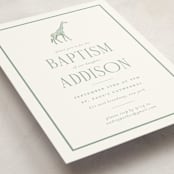 "Safari" - Baptism and Christening Invitations in Palm by Jenna Holcomb - Detail