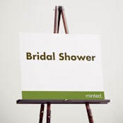 "Portrait" - Bridal Shower Signs in Charcoal by Minted - In Use