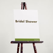 "Portrait" - Bridal Shower Signs in Charcoal by Minted - In Use