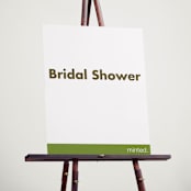 "Portrait" - Bridal Shower Signs in Charcoal by Minted - In Use