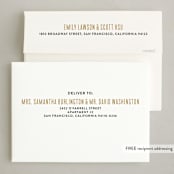 "The More, the Merrier" - Holiday Birth Announcement Cards in Golden by Carolyn MacLaren - FREE Recipient Addressing