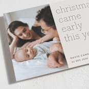 "Early Christmas" - Holiday Birth Announcement Cards in Ivory by Rebecca Daublin - Detail
