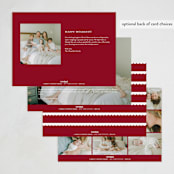 "Scallop Frame" - Holiday Birth Announcement Cards in Candy Cane by Emily Betts - Back of Card Options