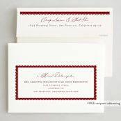 "Scallop Frame" - Holiday Birth Announcement Cards in Candy Cane by Emily Betts - FREE Recipient Addressing