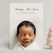 "a la carte" - Holiday Birth Announcement Cards in Ink by Susan Zinader - Front