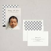 "a la carte" - Holiday Birth Announcement Cards in Ink by Susan Zinader - Assembled