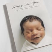 "a la carte" - Holiday Birth Announcement Cards in Ink by Susan Zinader - Detail
