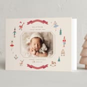 "Festive Dreams" - Holiday Birth Announcement Cards in Halo by Teju Reval - Folded Card