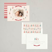 "Festive Dreams" - Holiday Birth Announcement Cards in Halo by Teju Reval - Assembled