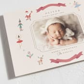 "Festive Dreams" - Holiday Birth Announcement Cards in Halo by Teju Reval - Detail