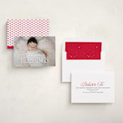 "blessed welcome" - Holiday Birth Announcement Cards in Snow by Susan Asbill - Assembled