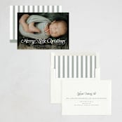 "Our Merry Little Christmas" - Holiday Birth Announcement Cards in Sugar by Jenna Holcomb - Assembled
