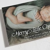"Our Merry Little Christmas" - Holiday Birth Announcement Cards in Sugar by Jenna Holcomb - Detail