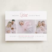 "Christmas Baby" - Holiday Birth Announcement Cards in Cranberry by Jen Banks - Front