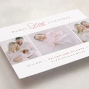 "Christmas Baby" - Holiday Birth Announcement Cards in Cranberry by Jen Banks - Detail