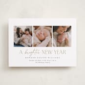 "Counting Those Blessings" - Holiday Birth Announcement Cards in Snow by Robert and Stella - Front