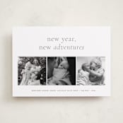 "Awaits" - Holiday Birth Announcement Cards in Forest by Blustery August - Front