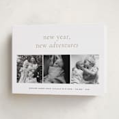 "Awaits" - Holiday Birth Announcement Cards in Ink by Blustery August - Folded Card