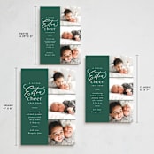 "Extra Cheer Here" - Holiday Birth Announcement Cards in Fir by Everett Paper Goods - Formats Available