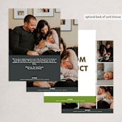 "FOIL Portrait Custom" - Holiday Birth Announcement Cards in Charcoal by Minted - Back of Card Options