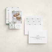"Best Gift Ever bow" - Holiday Birth Announcement Cards in Sage by Alethea and Ruth - Assembled