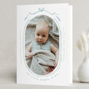 "Bundle of Joy" - Holiday Birth Announcement Cards in Wintermint by Creo Study - Folded Card