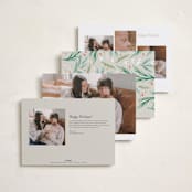 "First Christmas Wreath" - Holiday Birth Announcement Cards in Berry by Alethea and Ruth - Back of Card Options